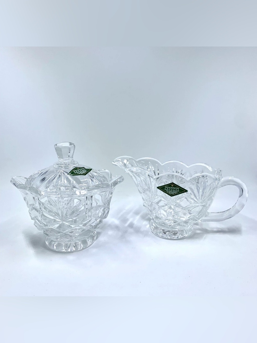 VINTAGE SHANNON CRYSTAL 24% lead crystal Creamer and Sugar Set